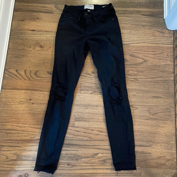 Frame le skinny de Jeanne crop Iord noir size 23 - Picture 2 of 9